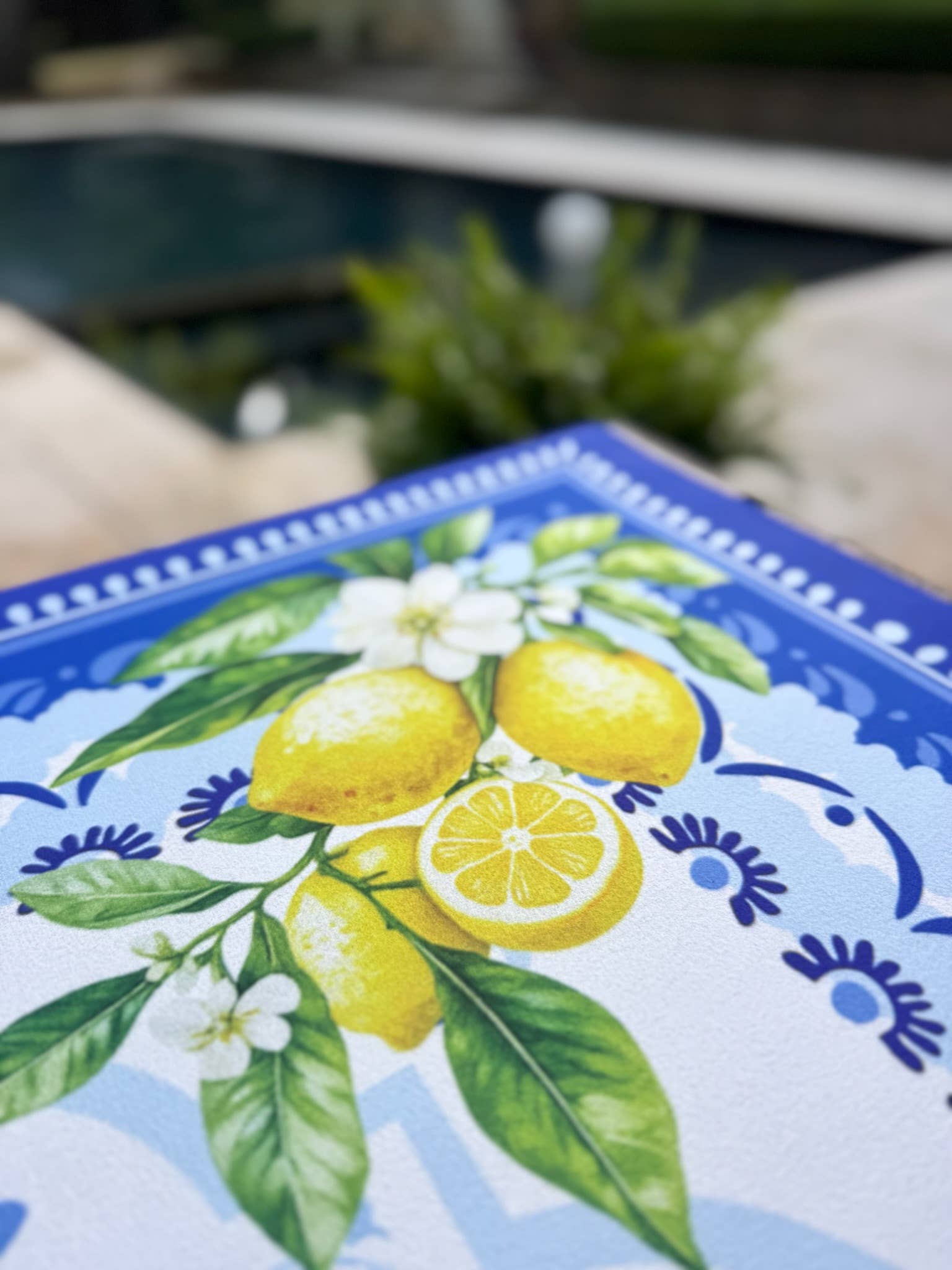 Amalfi Coast Mahjong Mat | Lemon Italy Mediterranean: 31.5” x 31.5” / Limoncello Tile