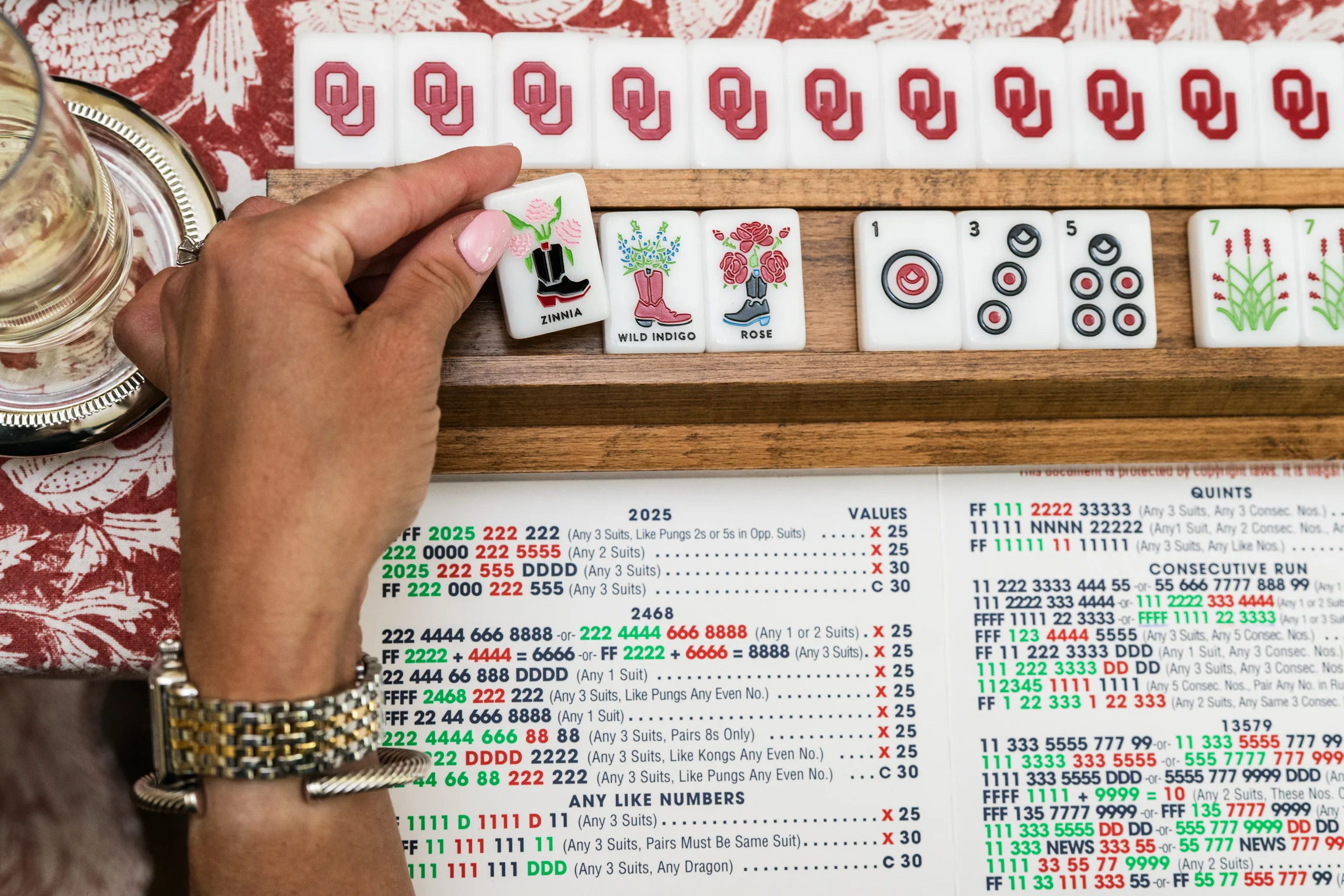 WEST WIND MAHJONG 
OU® - UNIVERSITY OF OKLAHOMA® TILES - PRE ORDER