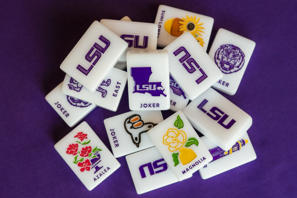 WEST WIND MAHJONG 
LSU® - LOUISIANA STATE UNIVERSITY® TILES - PRE ORDER