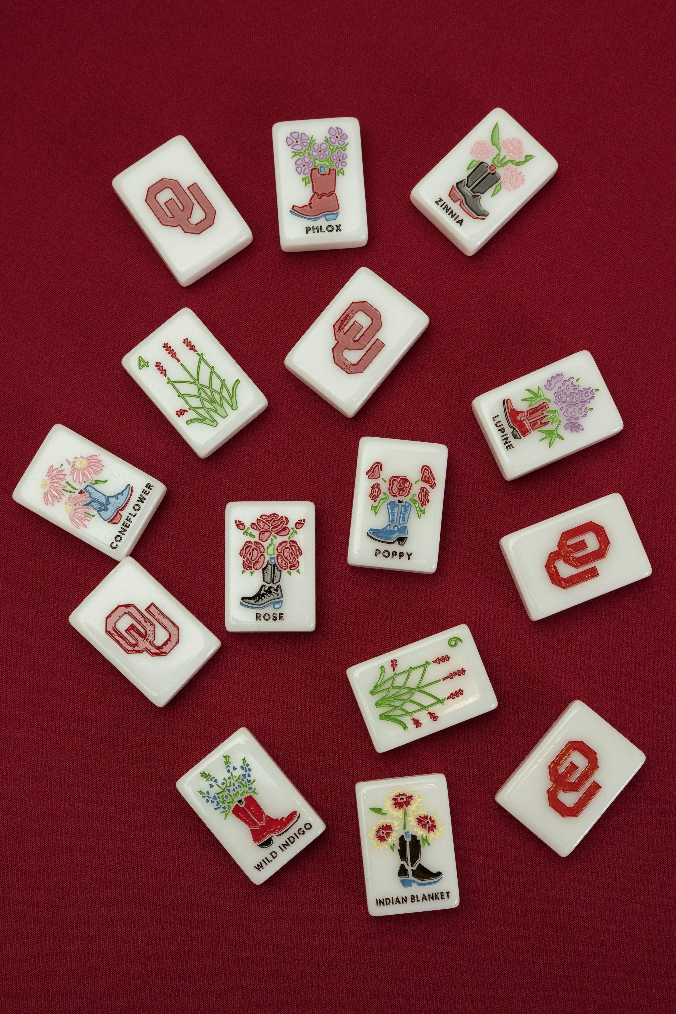 WEST WIND MAHJONG 
OU® - UNIVERSITY OF OKLAHOMA® TILES - PRE ORDER